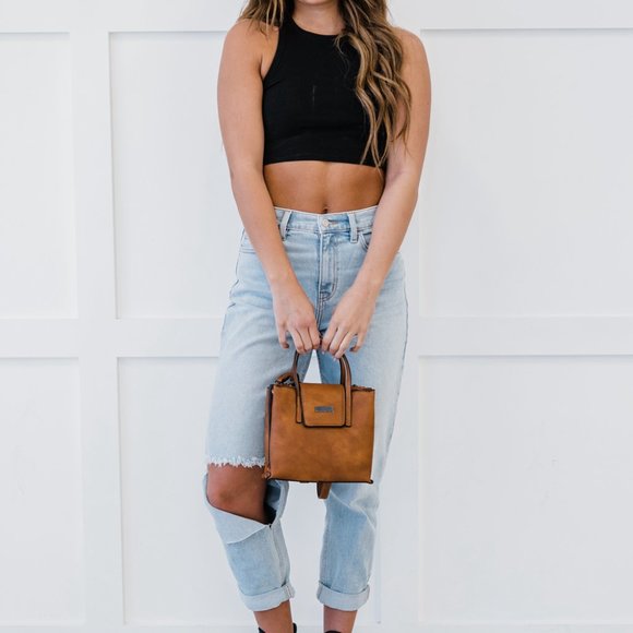 Vegan Leather Crossbody Tote - Picture 4 of 5